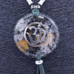 Collar Orgon Om Verde con Abalorios (5,4 cm Ajustable)