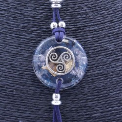 Collar Orgon Trisquel Azul con Abalorios (3,7 cm Ajustable)