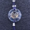 Collar Orgon Trisquel Azul con Abalorios (3,7 cm Ajustable)