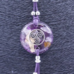 Collar Orgon Trisquel Morado conAbalorios(3,7 cm Ajustable)