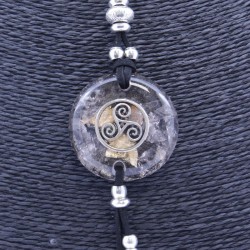 Collar Orgon Trisquel Negro conAbalorios (3,7 cm Ajustable)