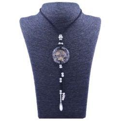 Collar Orgon Trisquel Negro conAbalorios (3,7 cm Ajustable)
