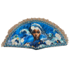 Abanico Yemaya 65 x 35 cm tela impresa doble cara ·
