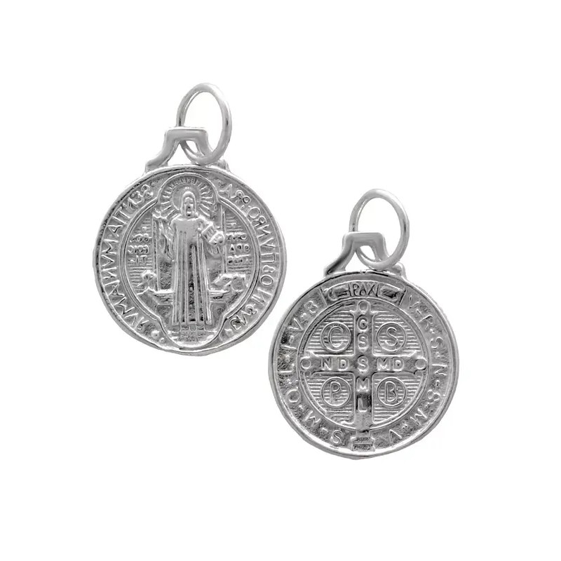 Amuleto Plata Medalla San Benito (Reverso Cruz 2,5 cm)