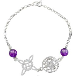 Pulsera Plata Doble Protección - Nudo Brujas /