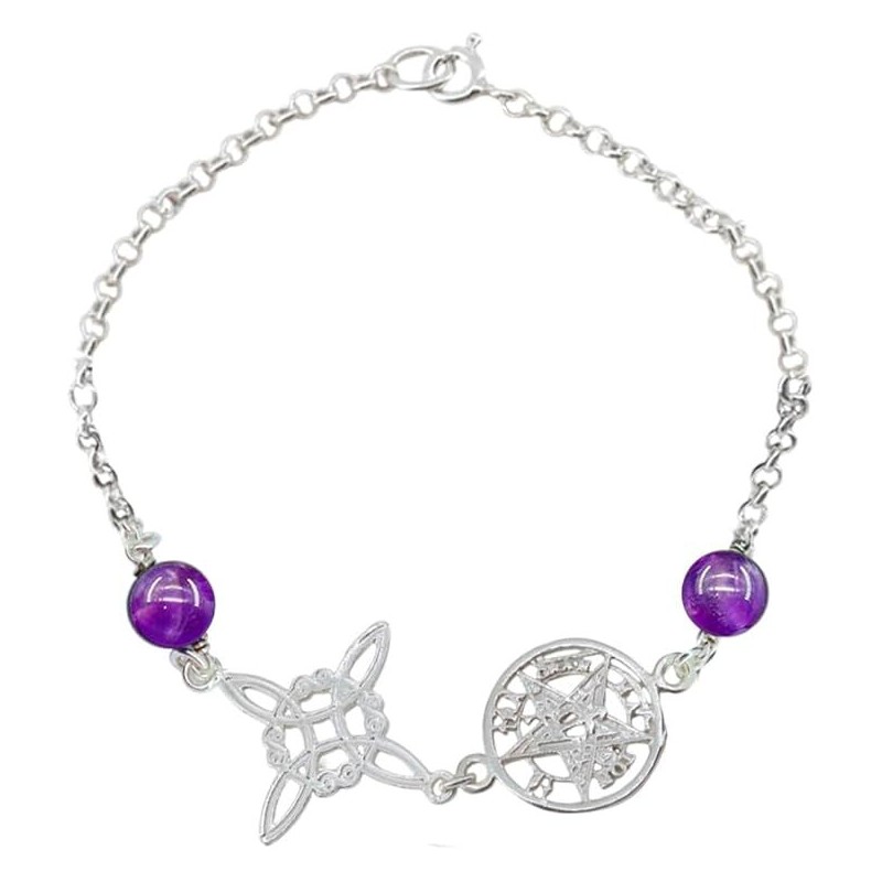 Pulsera Plata Doble Protección - Nudo Brujas /