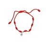 Pulsera Hilo Rojo 7 Nudos c/ Virgen Milagrosa en Plata ·