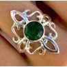 Amuleto Anillo Plata Nudo de Bruja con Agata Verde nº 10-11