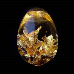 Huevo de vidrio con oro hecho a mano