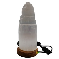 Lampara Selenita Catedral 15 cm USB led multicolor ·