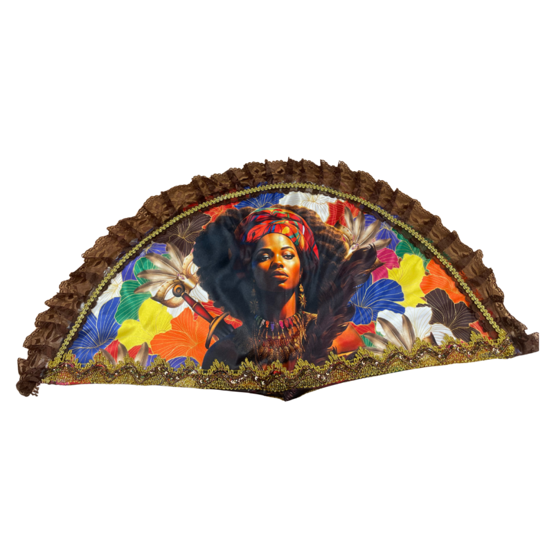 Abanico Oya 65 x 35 cm tela impresa ·