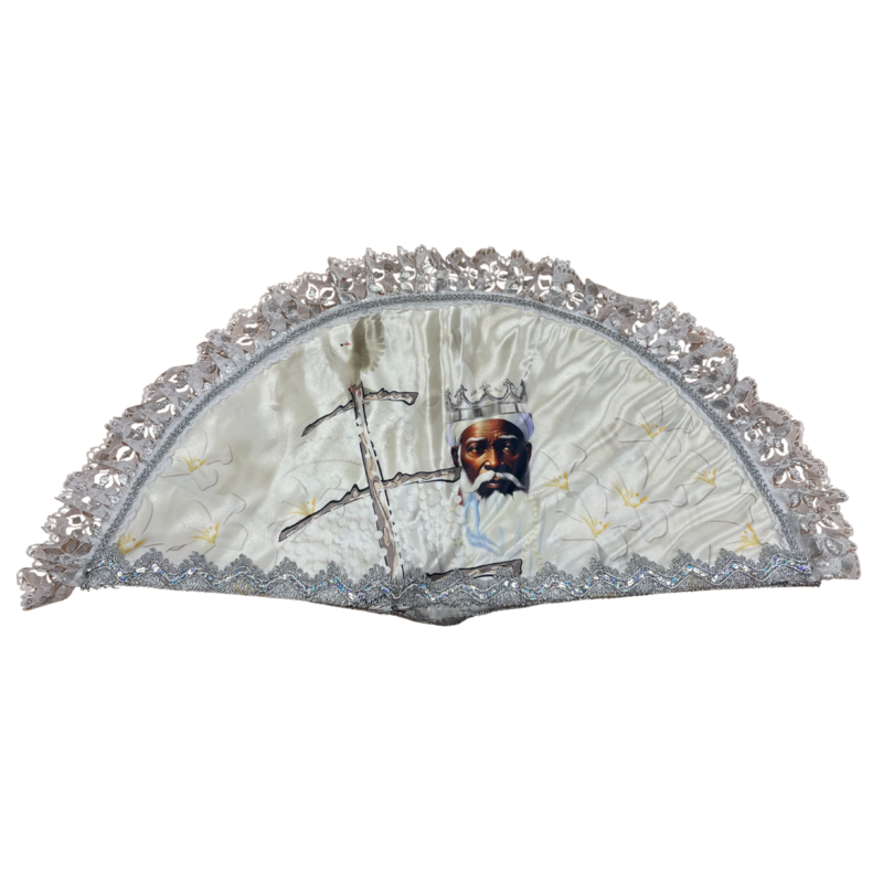Abanico Obatala 65 x 35 cm tela impresa ·