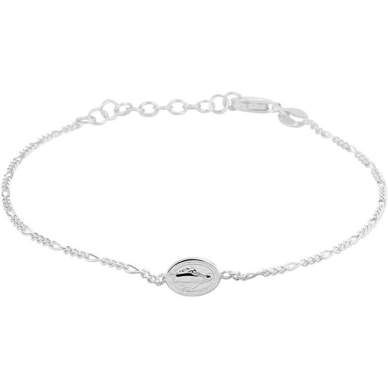 Amuleto Plata Pulsera Virgen de la Milagrosa 17-20 cm