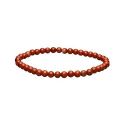 Pulsera bolas de Jaspe Rojo 4 mm (Elastica)