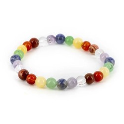 Pulsera bolas de 7 Chakras 8 mm (Elastica)