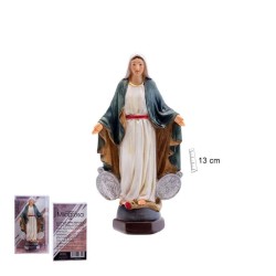 Virgen Milagrosa 12 cm con medallas - Resina