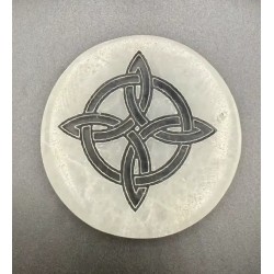 Cuenco de Selenita con grabado Nudo de Bruja diametro