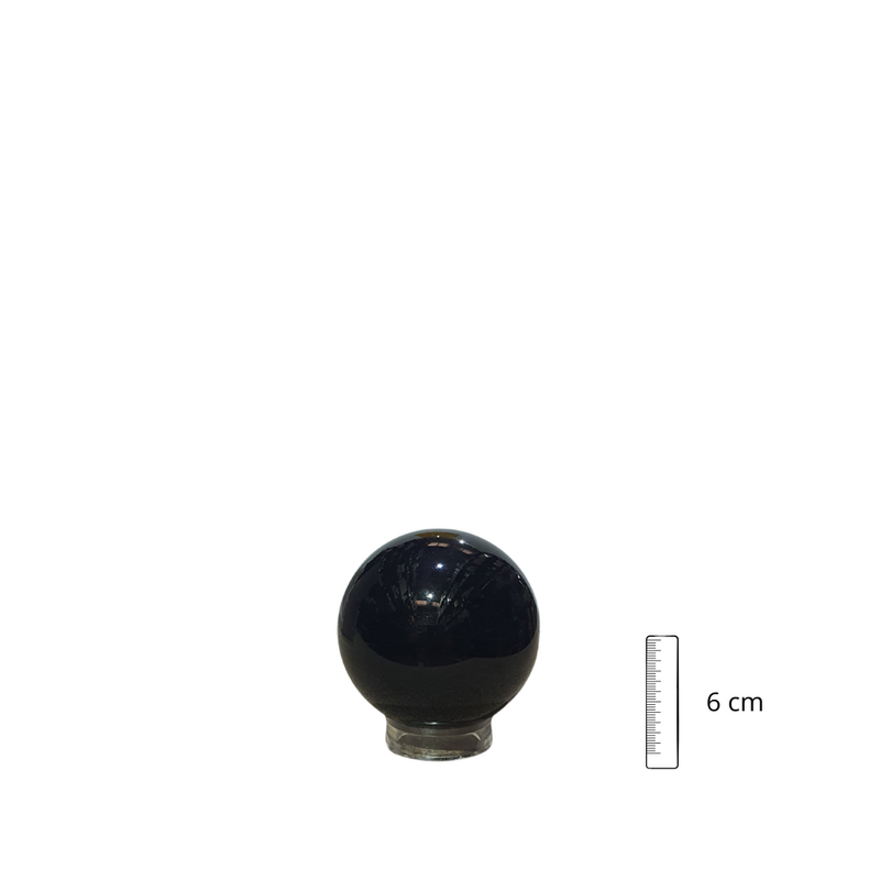 Bola Cristal Negra 06 cm con peana