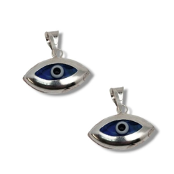 Amuleto Plata Ojo turco alargado 1,6 cm (P2)