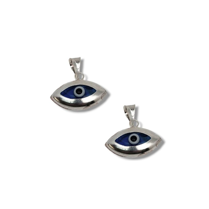 Amuleto Plata Ojo turco alargado 1,6 cm (P2)