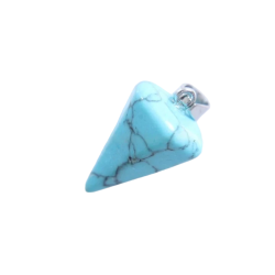 Pendulo Piedra Facetado Howlita Azul