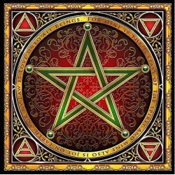 Tapete Seda Wiccan Pentacle - Ciro Marchetti (Edicion Especial Museo del Tarot) (Firmado) (Artesano hecho a mano)