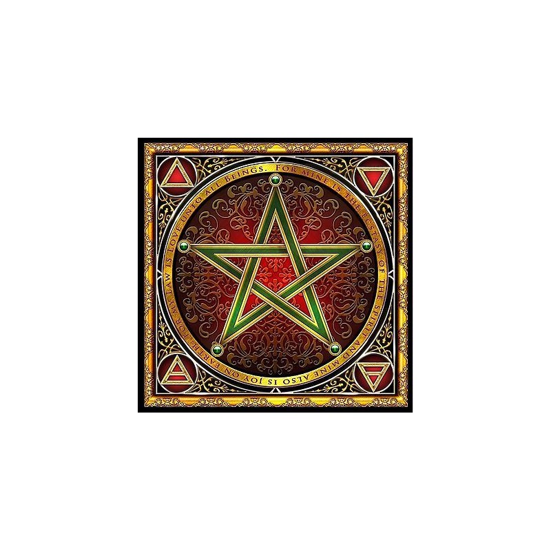 Tapete Seda Wiccan Pentacle - Ciro Marchetti (Edicion Especial Museo del Tarot) (Firmado) (Artesano hecho a mano)