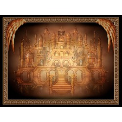 Tapete Seda Grand Luxe Castle Reading Cloth - Ciro Marchetti (Artesano hecho a mano) (Firmado) (90x70 cm)