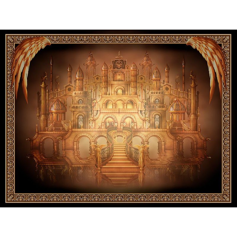 Tapete Seda Grand Luxe Castle Reading Cloth - Ciro Marchetti (Artesano hecho a mano) (Firmado) (90x70 cm)