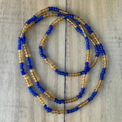 Collar Santeria Ochosi 5 x 5 (Azul-Dor) (1V) (90 cm) ·