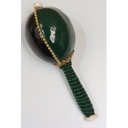 Maraca Oggun 20 cm Decorada (Cuentas y Cauries) ·
