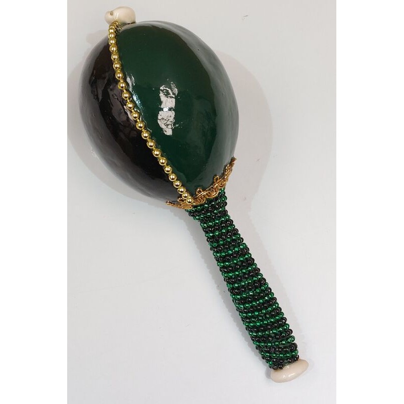 Maraca Oggun 20 cm Decorada (Cuentas y Cauries) ·