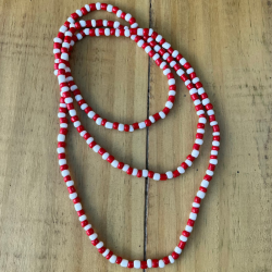 Collar Santeria Chango 1 x 1 (Bco -Rojo) (1 V) (90 cm) ·