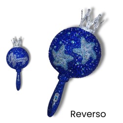 Maraca Yemanja 25 cm - Corona y cristales