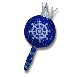 Maraca Yemanja 25 cm - Corona y cristales