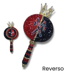 Maraca Eleggua 23 cm - Corona y cristales