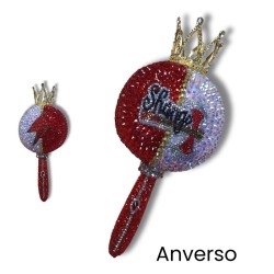 Maraca Chango 23 cm - Corona y cristales