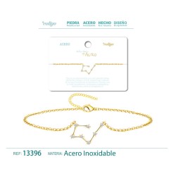 Pulsera Mapa Estelar Del Zodiaco Tauro Acero Dorado (P2)