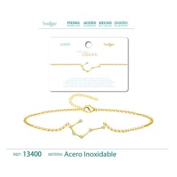 Pulsera Mapa Estelar Del Zodiaco Cancer Acero Dorado (P2)