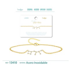 Pulsera Mapa Estelar Del Zodiaco Sagitario Acero Dorado
