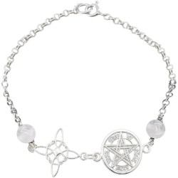 Pulsera Plata Doble Protección - Nudo Brujas /