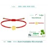 Pulsera Hilo Rojo Trebol de la suerte Acero Dorado (P2)