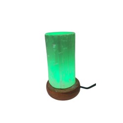 Lampara Selenita Cilindro 15 cm USB led multicolor ·