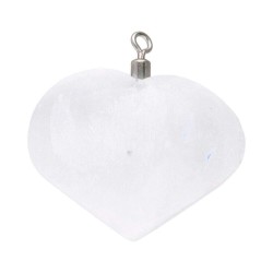 Colgante Piedra Corazón Selenita (Engarce Acero)