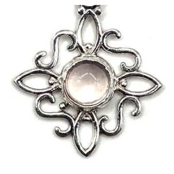 Amuleto Anillo Plata Nudo de Bruja con Cuarzo Blanco nº