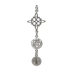 Amuleto Plata Triple Protección Nudo Brujas, Tetragramatón