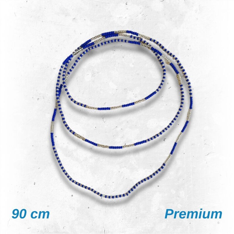 Collar Ochosi cuenta fina (Azul-Cristal Dorado) (1V)