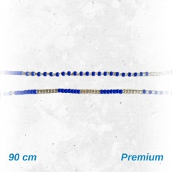 Collar Ochosi cuenta fina (Azul-Cristal Dorado) (1V)