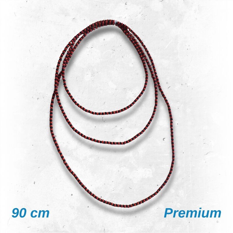 Collar Eleggua cuenta fina 1 x 1 (Negro-Rojo) (1 V) Premium