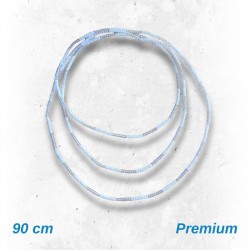 Collar Obatala 8 x 8 cuenta fina (Blanco-Cristal) (1V)